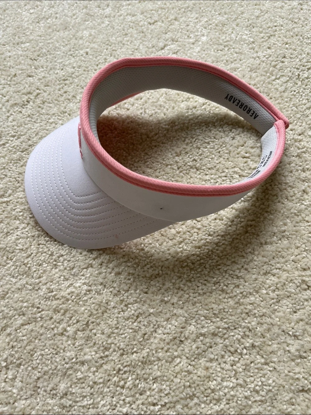 adidas White Visor with Pink Trim and Logo